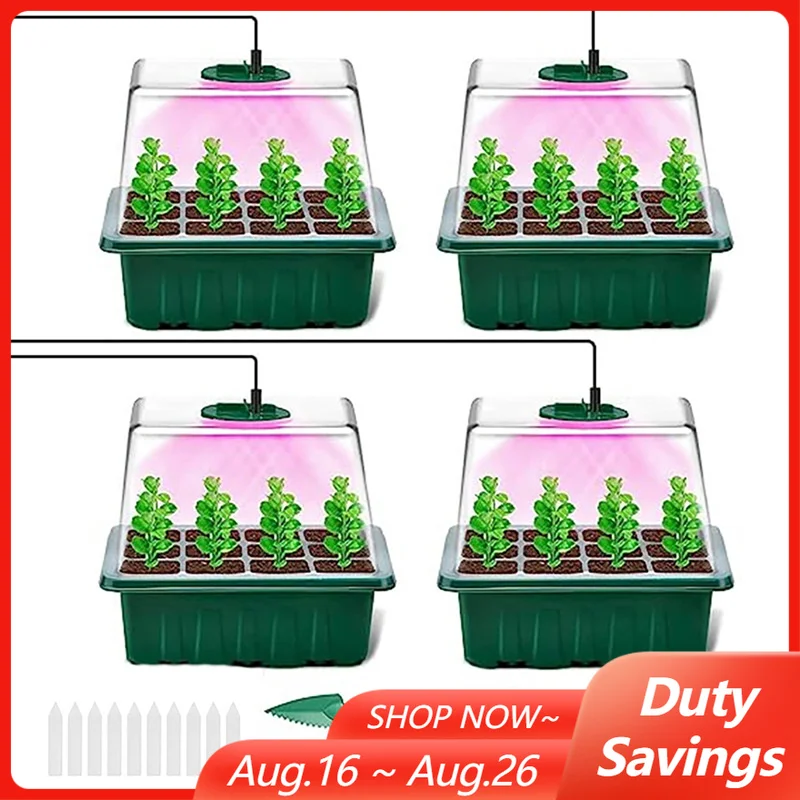 Seed Starter Trays - 12 Cells LED Growth Light Seed