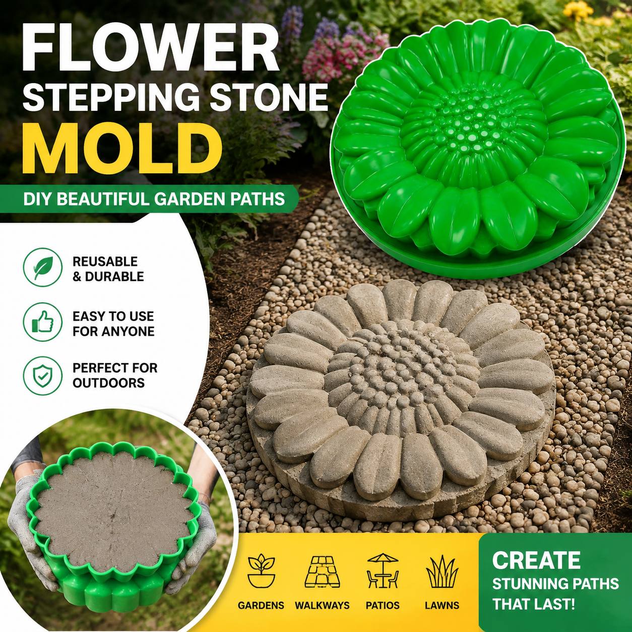 Sunflower Terrace Stone Mold S - đánh giá và giá Gardening Tools Gifts