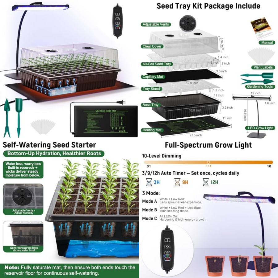 60-Cell Self-Watering Seed Sta - đánh giá và giá Seed Starter Trays