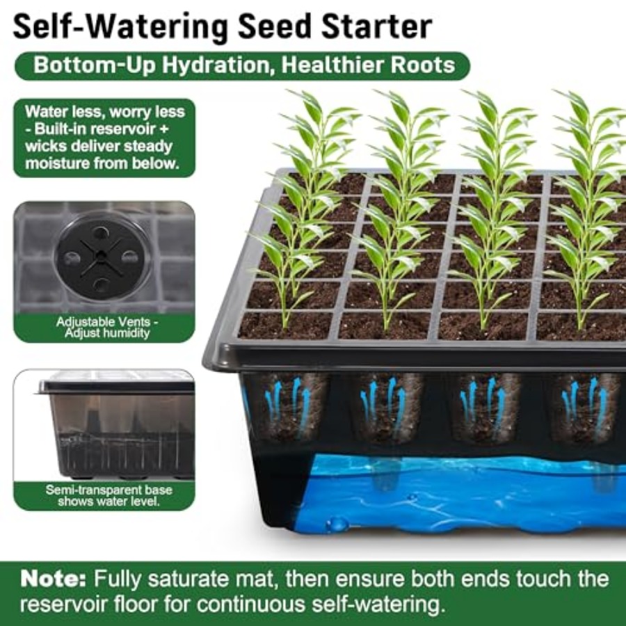 60-Cell Self-Watering Seed Sta - đánh giá và giá Seed Starter Trays