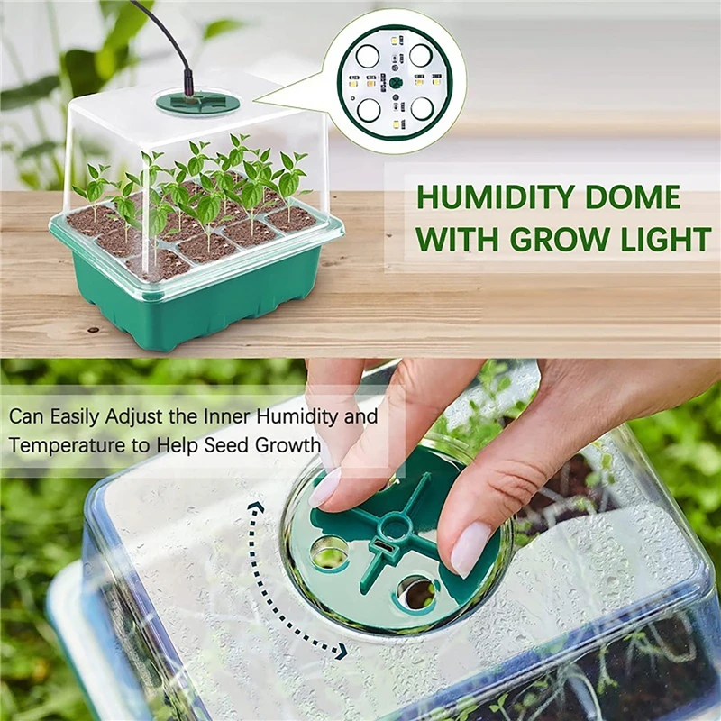 12 Cells LED Growth Light Seed - đánh giá và giá Seed Starter Trays