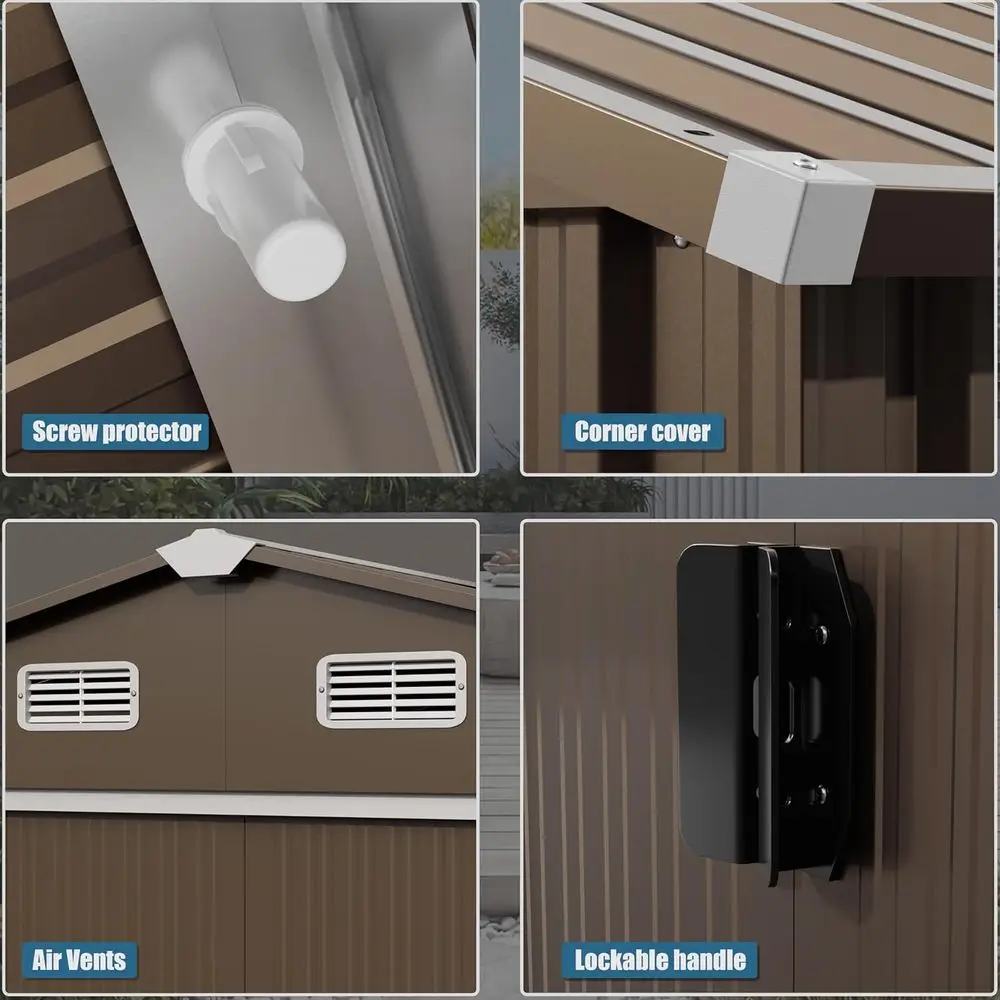 10T x 8T Outdoor Metal Storage - đánh giá và giá Gardening Tools In