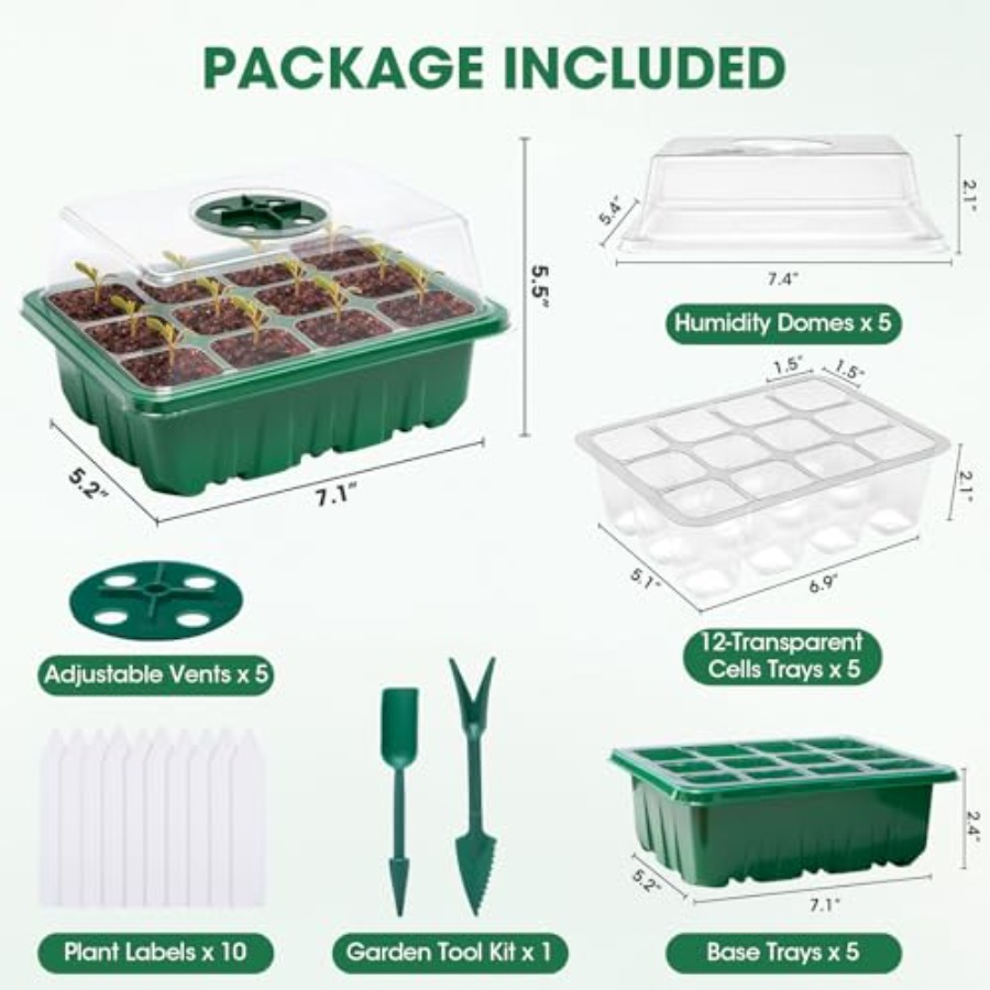 5 Packs Seed Starter Tray with - đánh giá và giá Seed Starter Trays